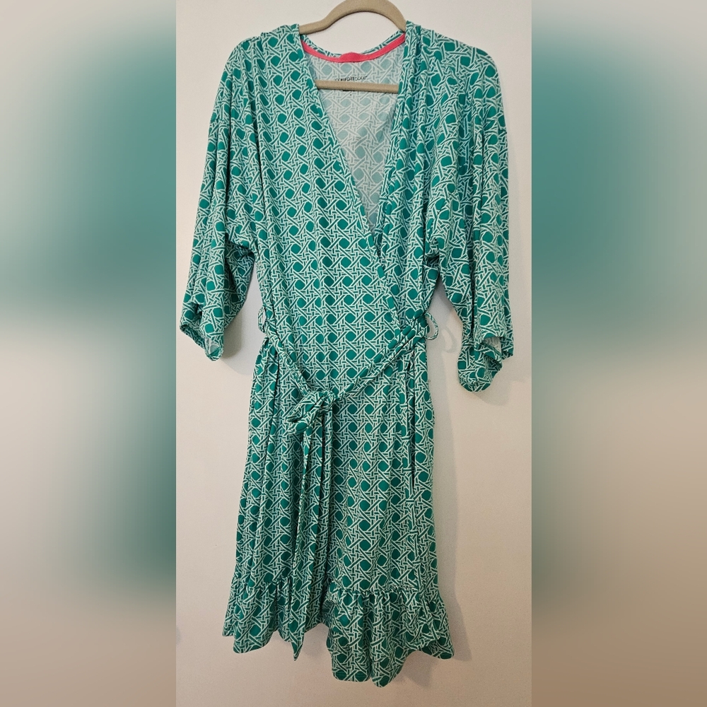 COMFORT Code Bath Robe, Night Wear Dressing Soft Green White Size XL